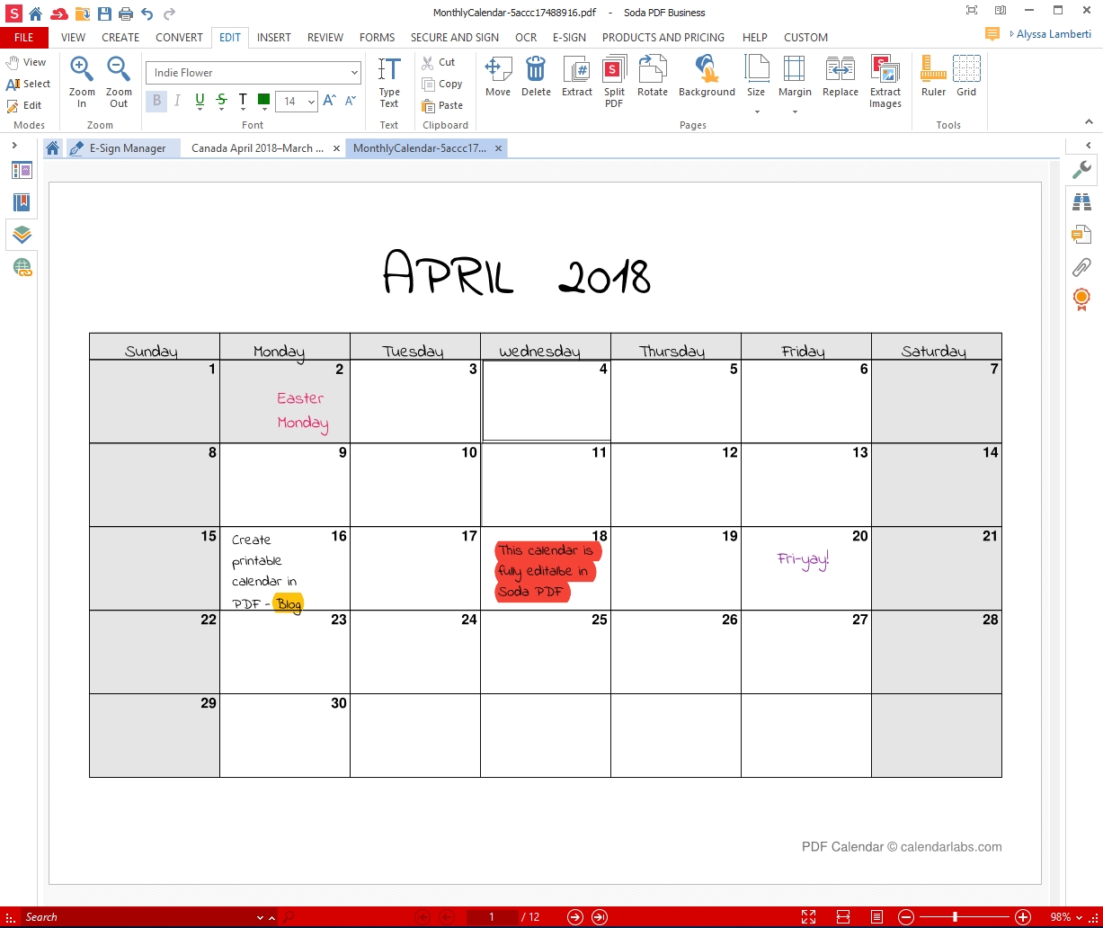 Create A Printable Calendar For Pdf