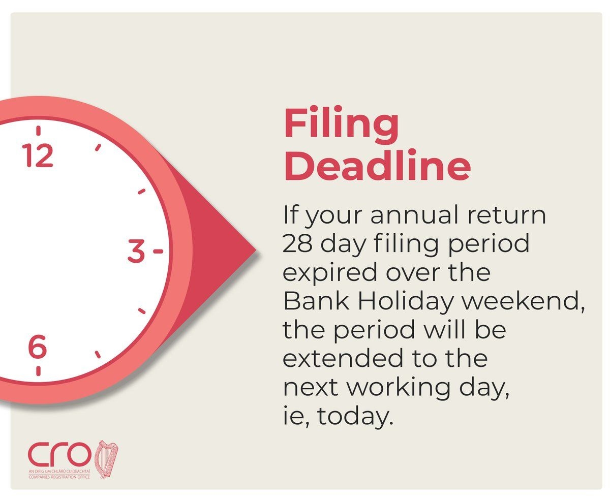 Cro Ireland On Twitter: &quot;if Your Annual Return 28 Day Filing