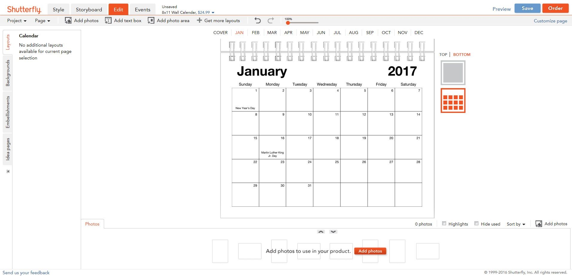 Custom Creation For Calendars Help