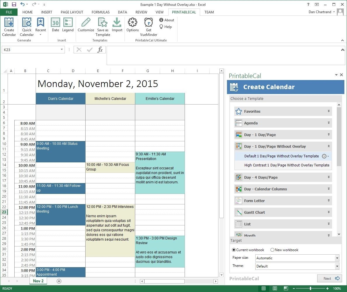 Customize And Print Calendar Templates In Excel And Word