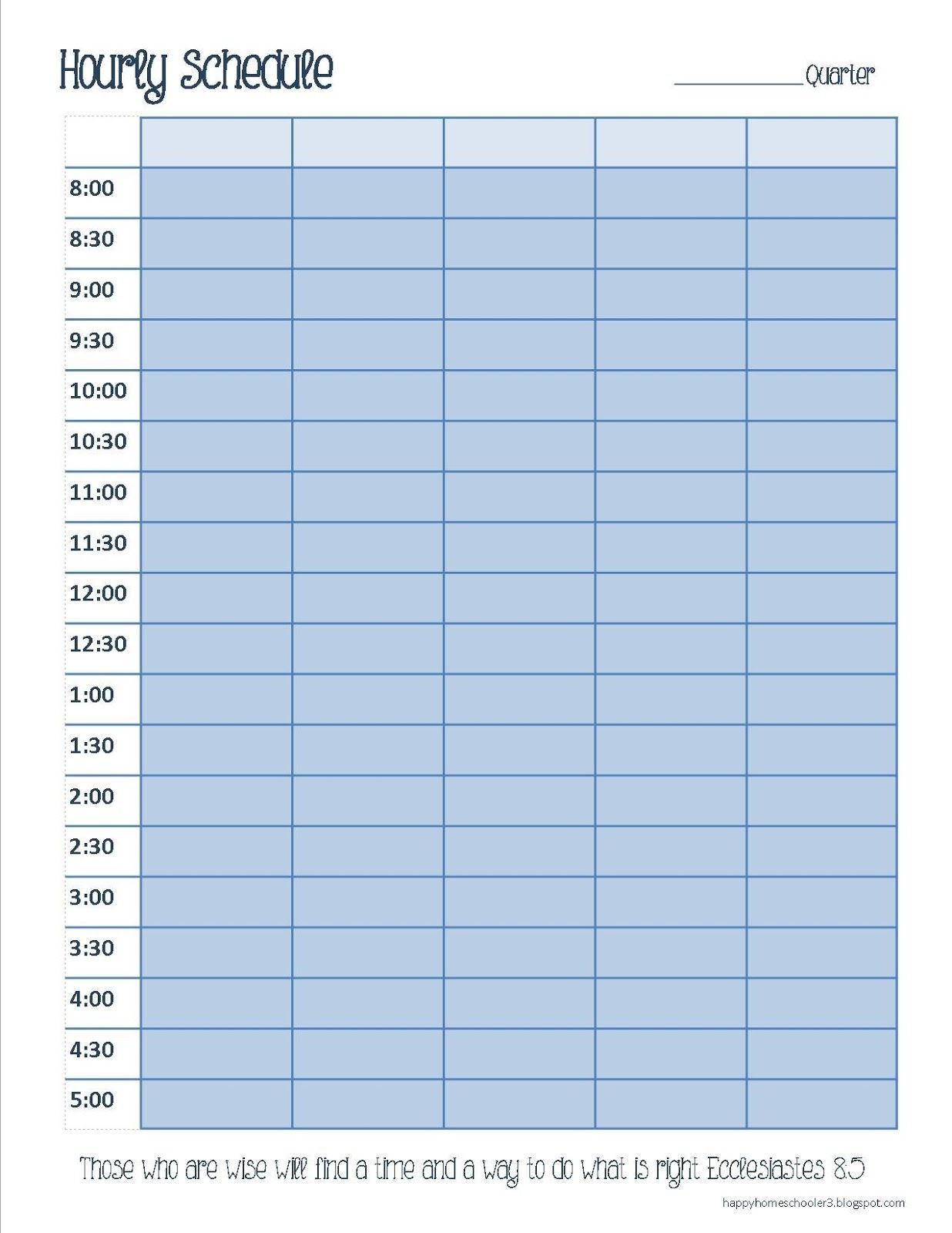 Cute Printable Blank Calendar Weekly Schedule | Daily