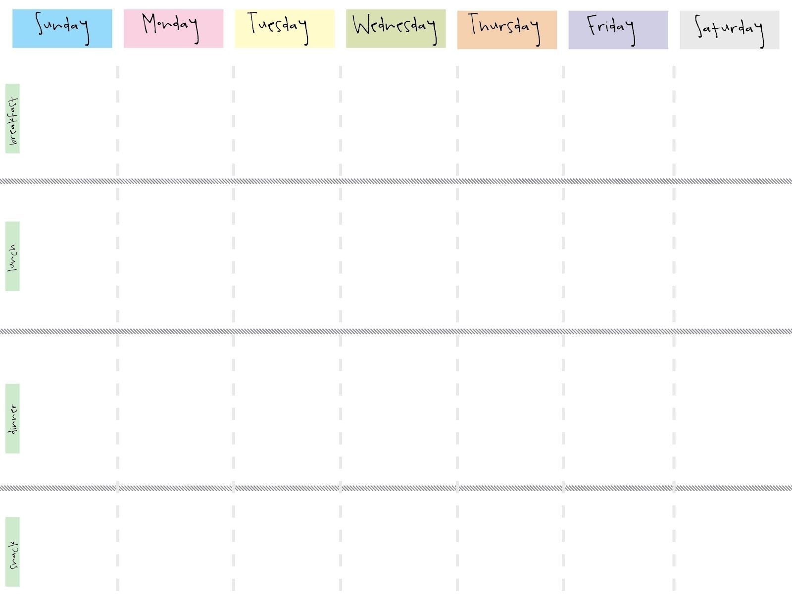 Cute Printable Blank Calendar Weekly Schedule | Weekly