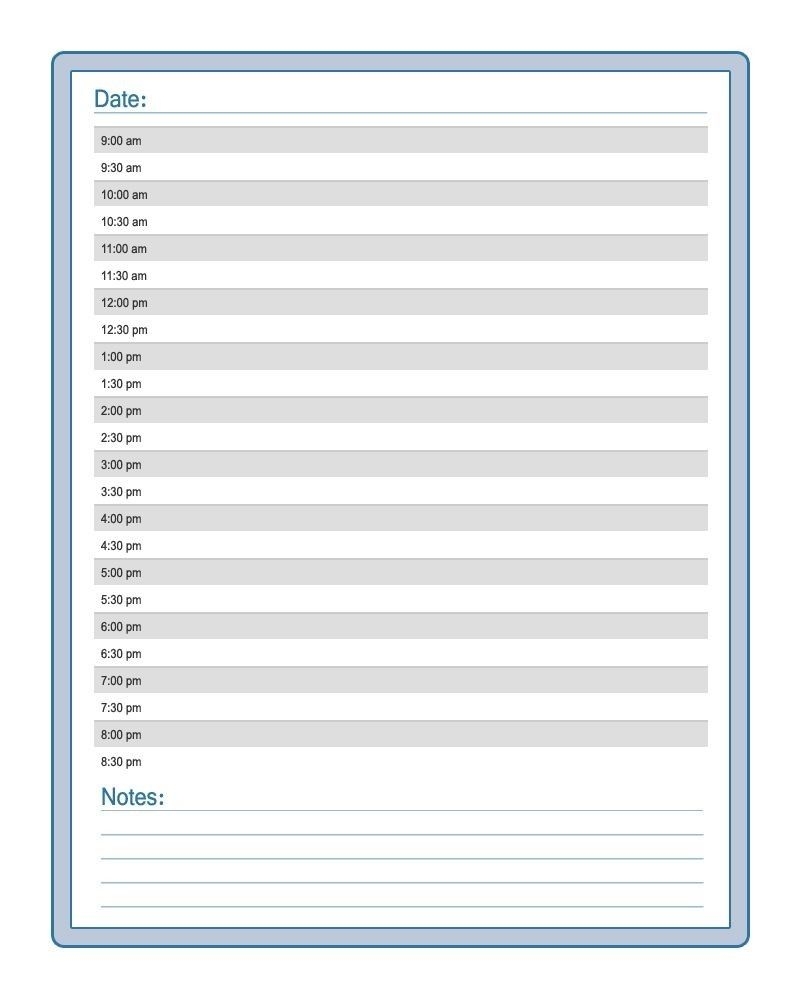 Free Printable Daily Calendar With Time Slots Template Weekly Blank Calendar With Time Slots