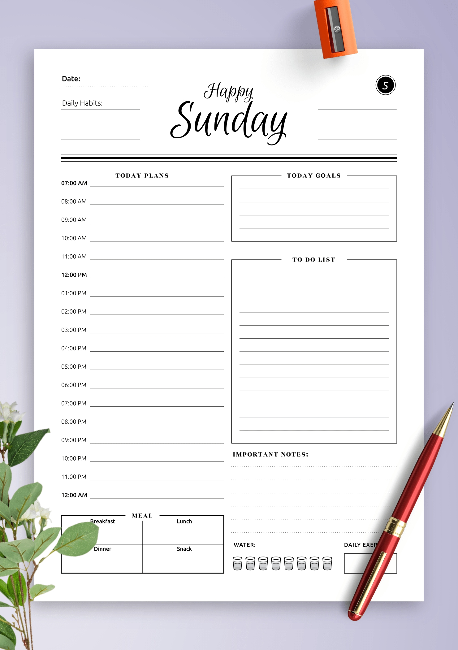 Daily Planner 15 Minute Increments Free