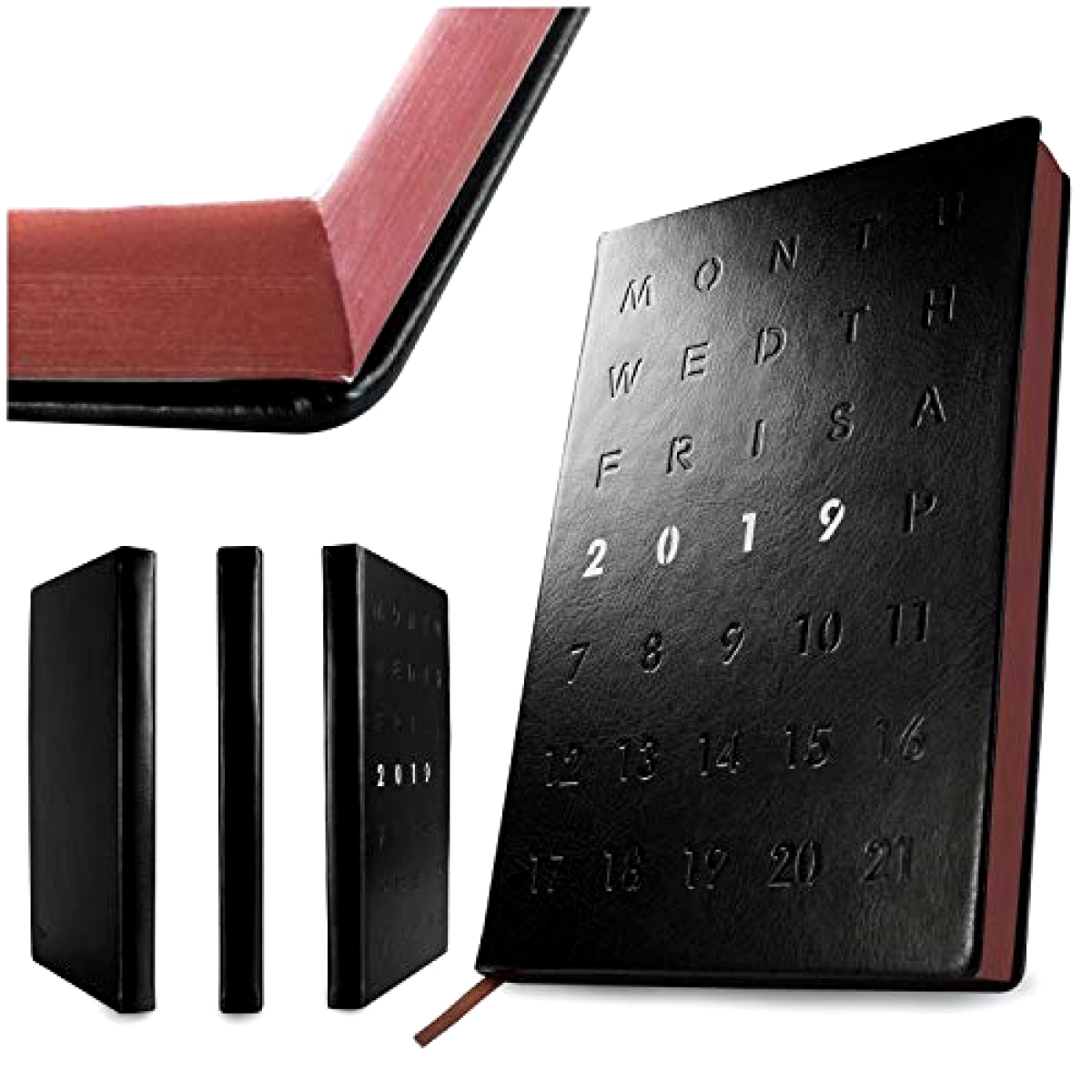 Daily Planner 2019 Agenda Academic And Life Calendar - 8X5.5 Leather  Hardcover