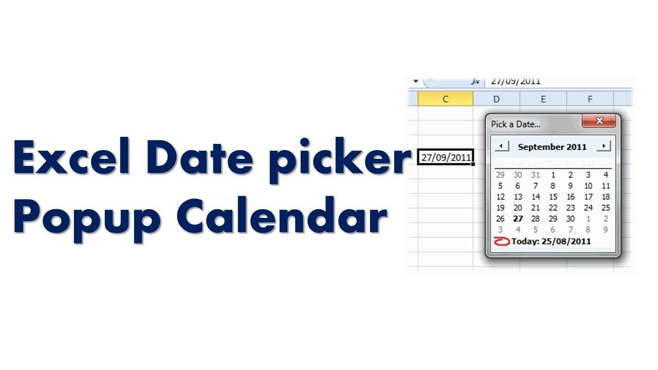 Perfect Inserting A Dropdown Calendar In Excel Get Your Calendar