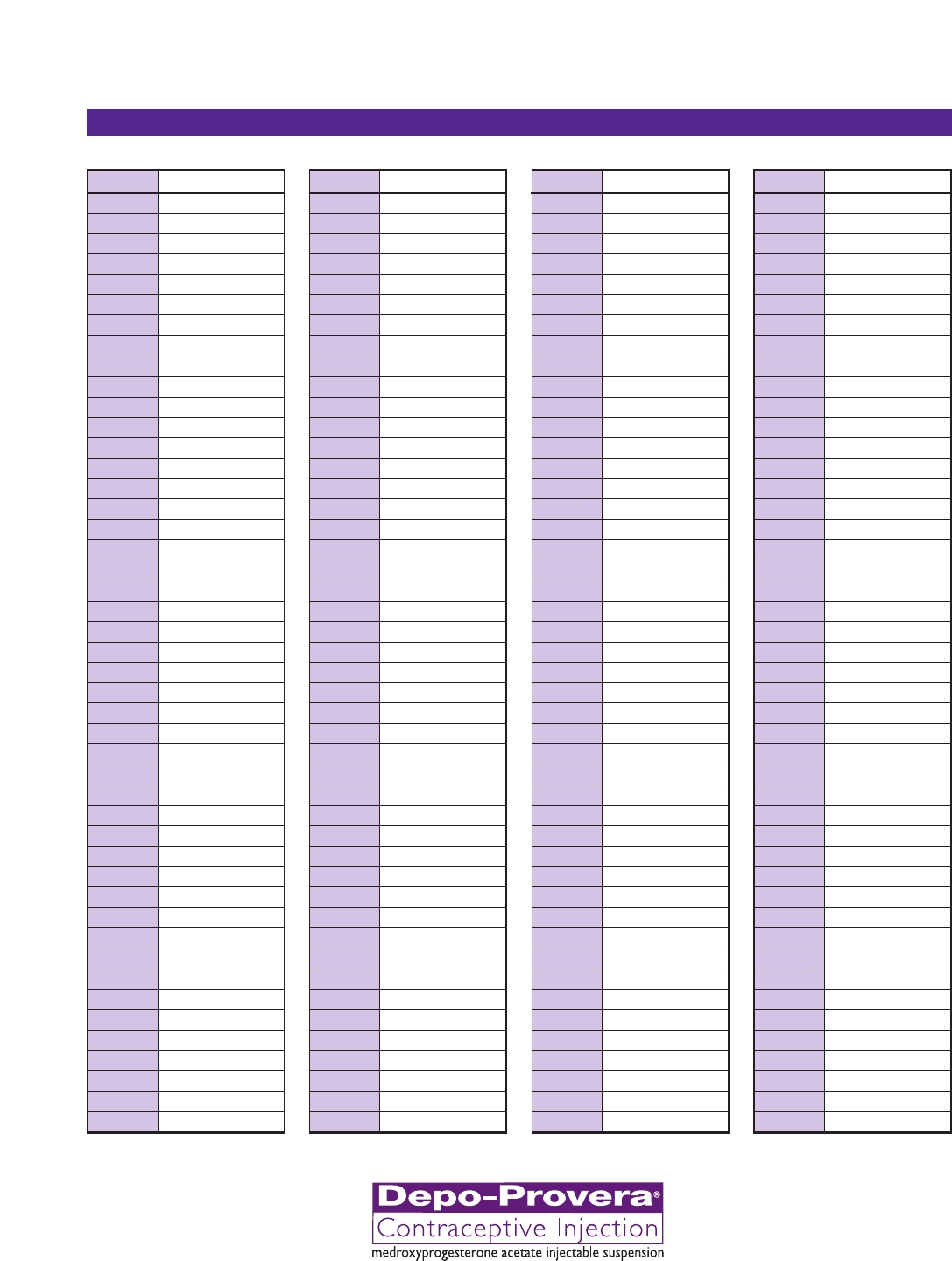 Perfect Perpetual Contraceptive Injection Calendar Get Your Calendar