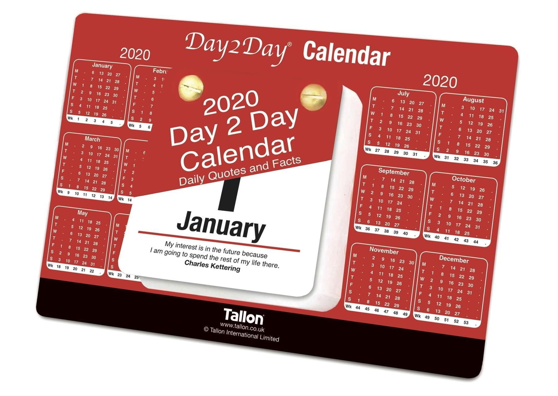 Details About 2020 Day To Day Desk Top Stand Up Tear Off Block Calendar -  Daily Quotes &amp; Facts