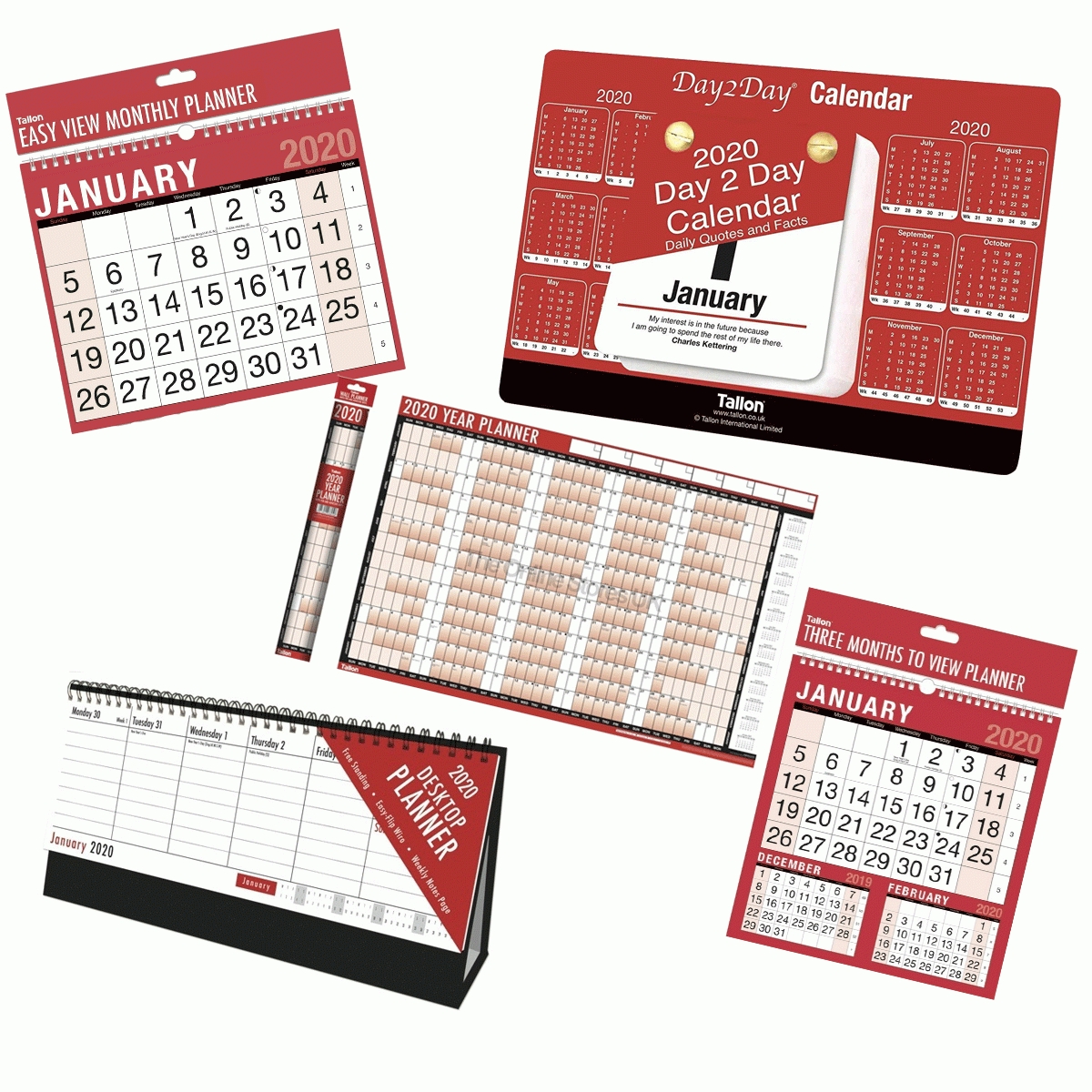 Details About 2020 Year/day/week/month To View, Desktop Stand Up Calendars  &amp; Wall Planners