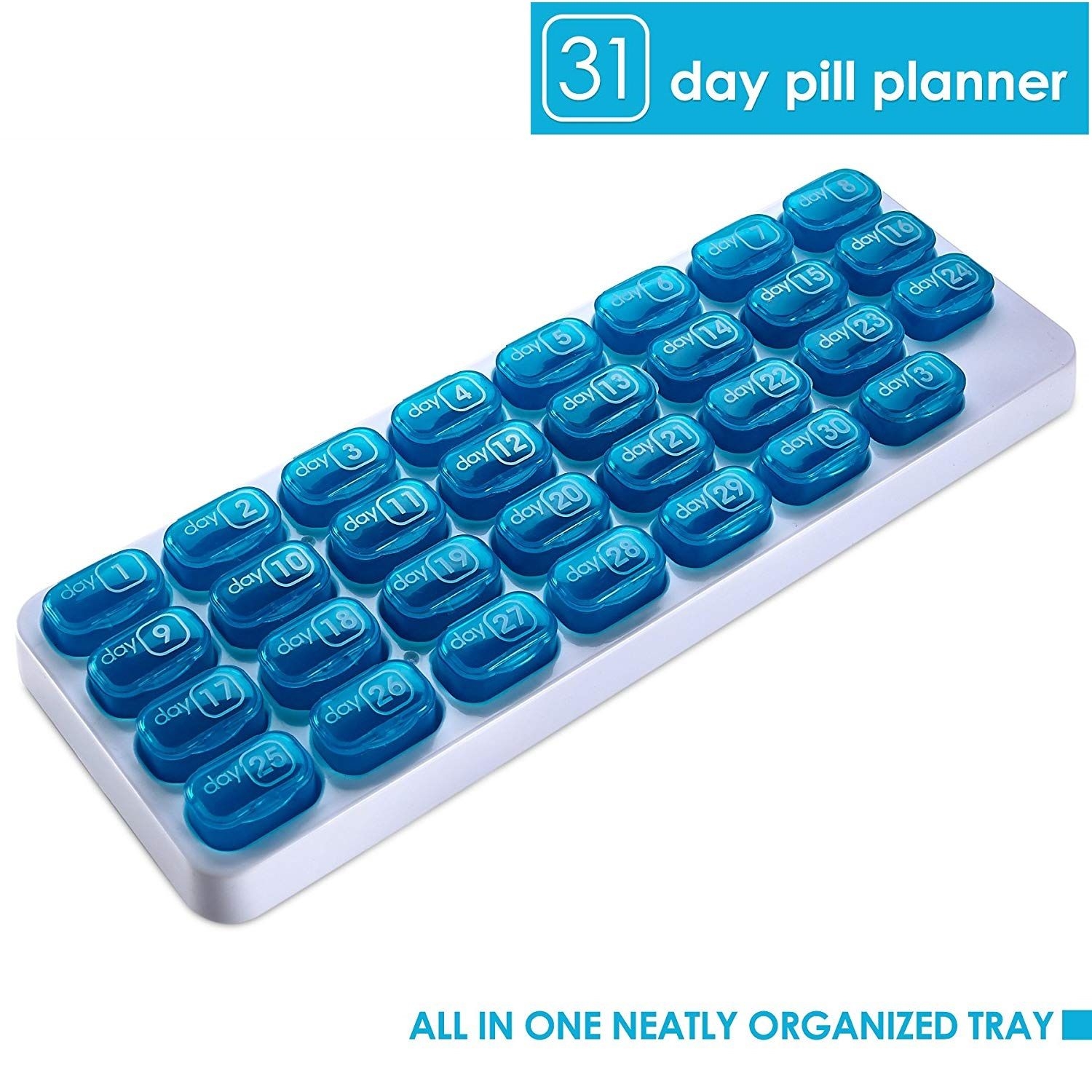 Details About 31 Day Monthly Pill Organiser Tablet Medicine Storage Lid Box  Holder Case Pods