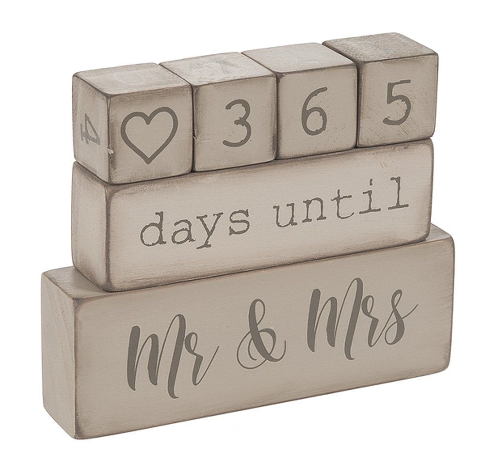 Details About Ganz Er49764 6 Piece Wooden Block Wedding Day Countdown  Calendar, Rustic