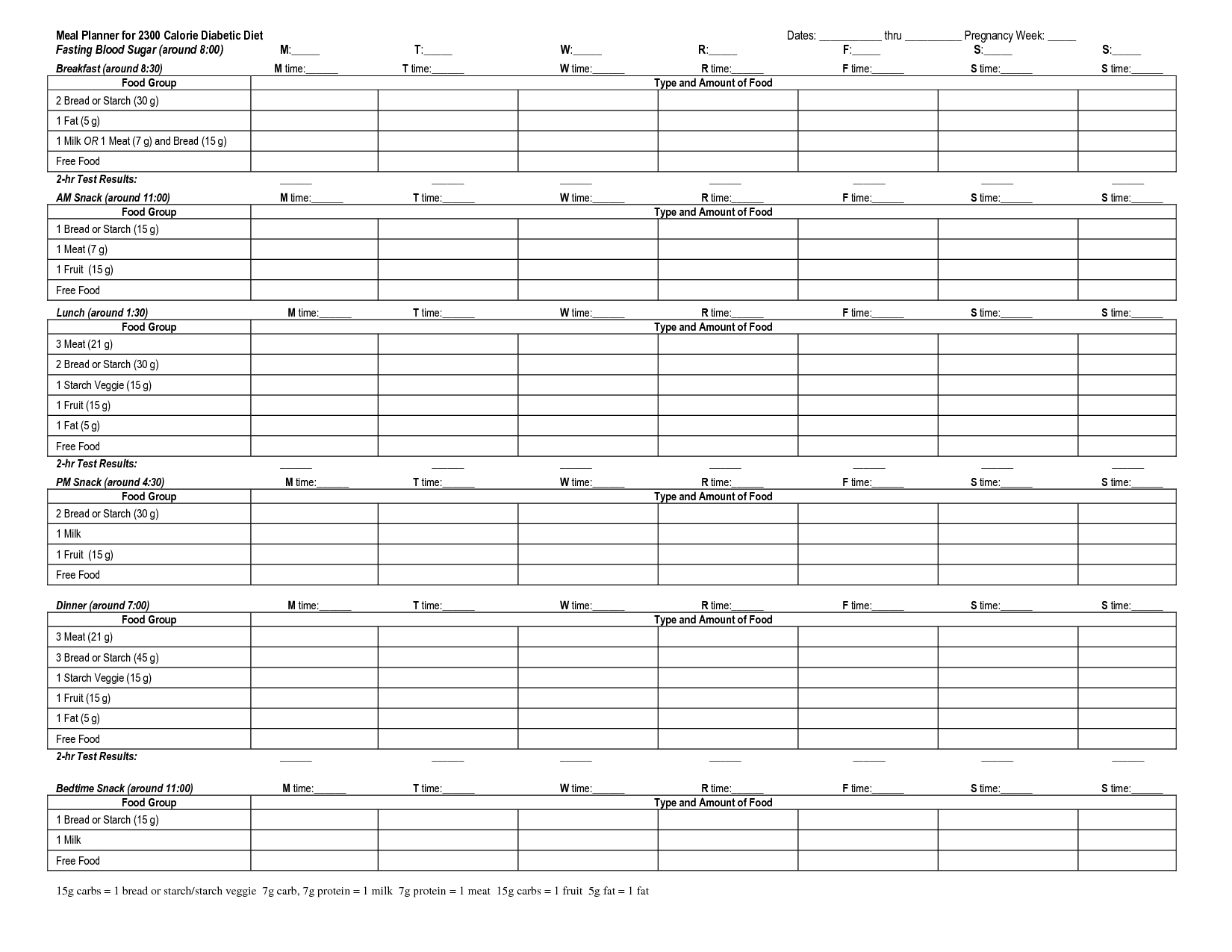 Create Your Diabeic Calenders To Write On Then Print It Out'