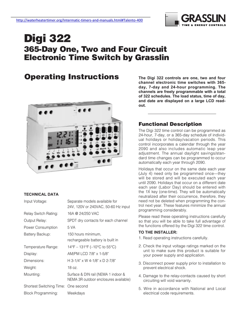 Digi 322 365-Day One, Two And Four Circuit Operating