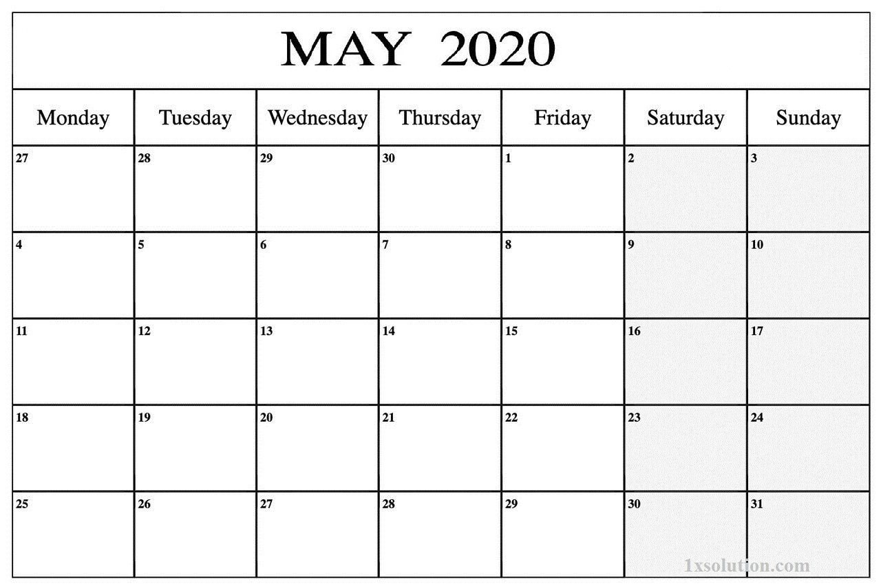 Download Blank May 2020 Calendar For Your Daily Schedule