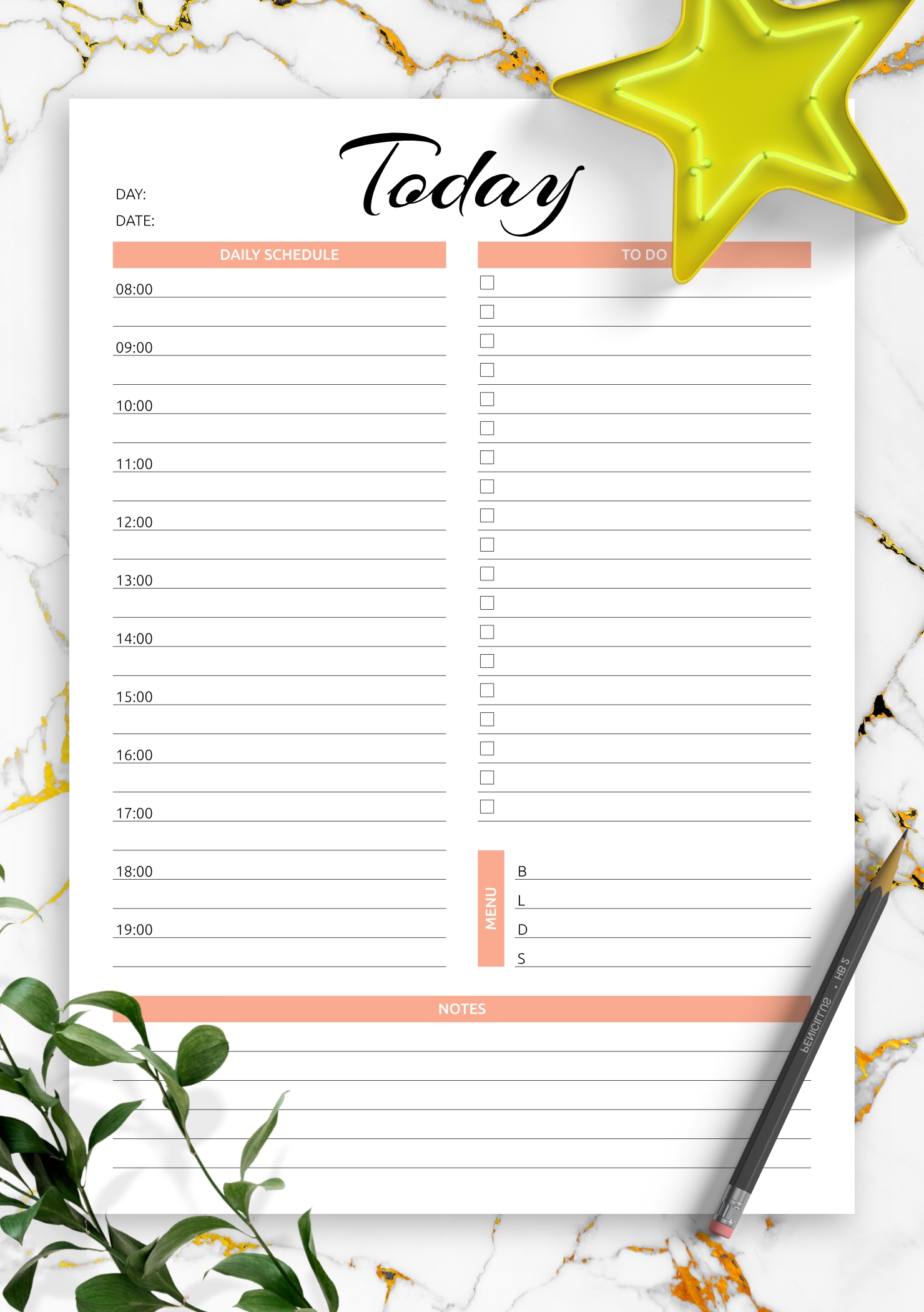 Download Printable Today Hourly Planner Pdf