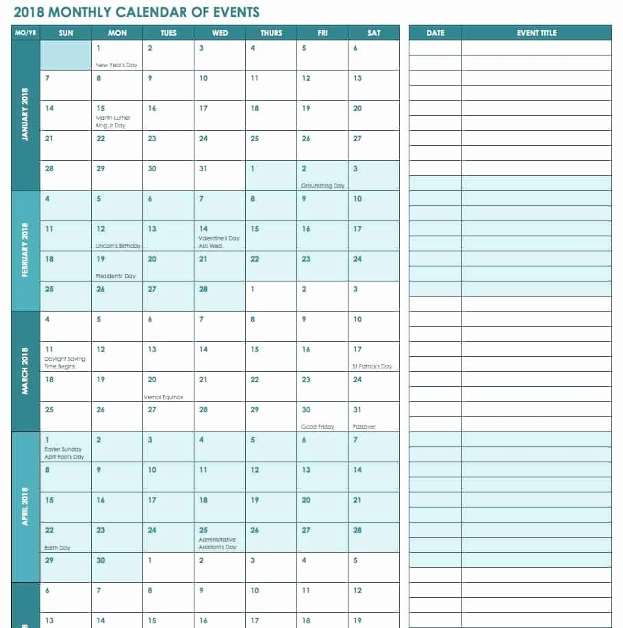 √ 25 Monthly Calendar Schedule Template In 2020 | Event