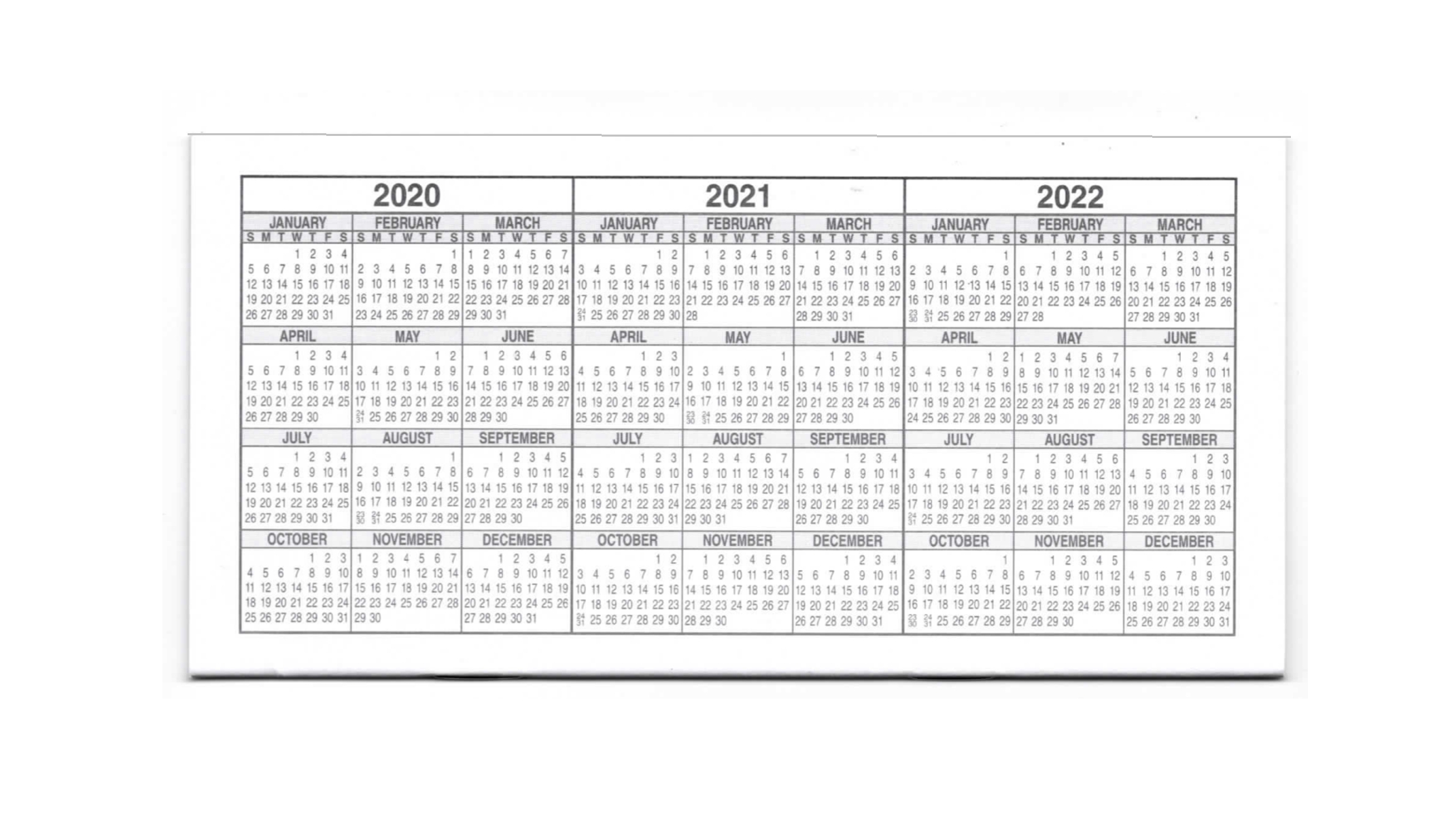 Free Printable Checkbook Calendar