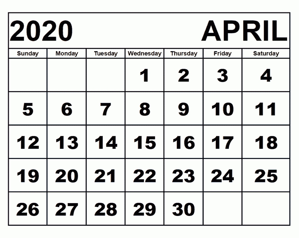 Editable April 2020 Calendar In 2020 | Monthly Calendar