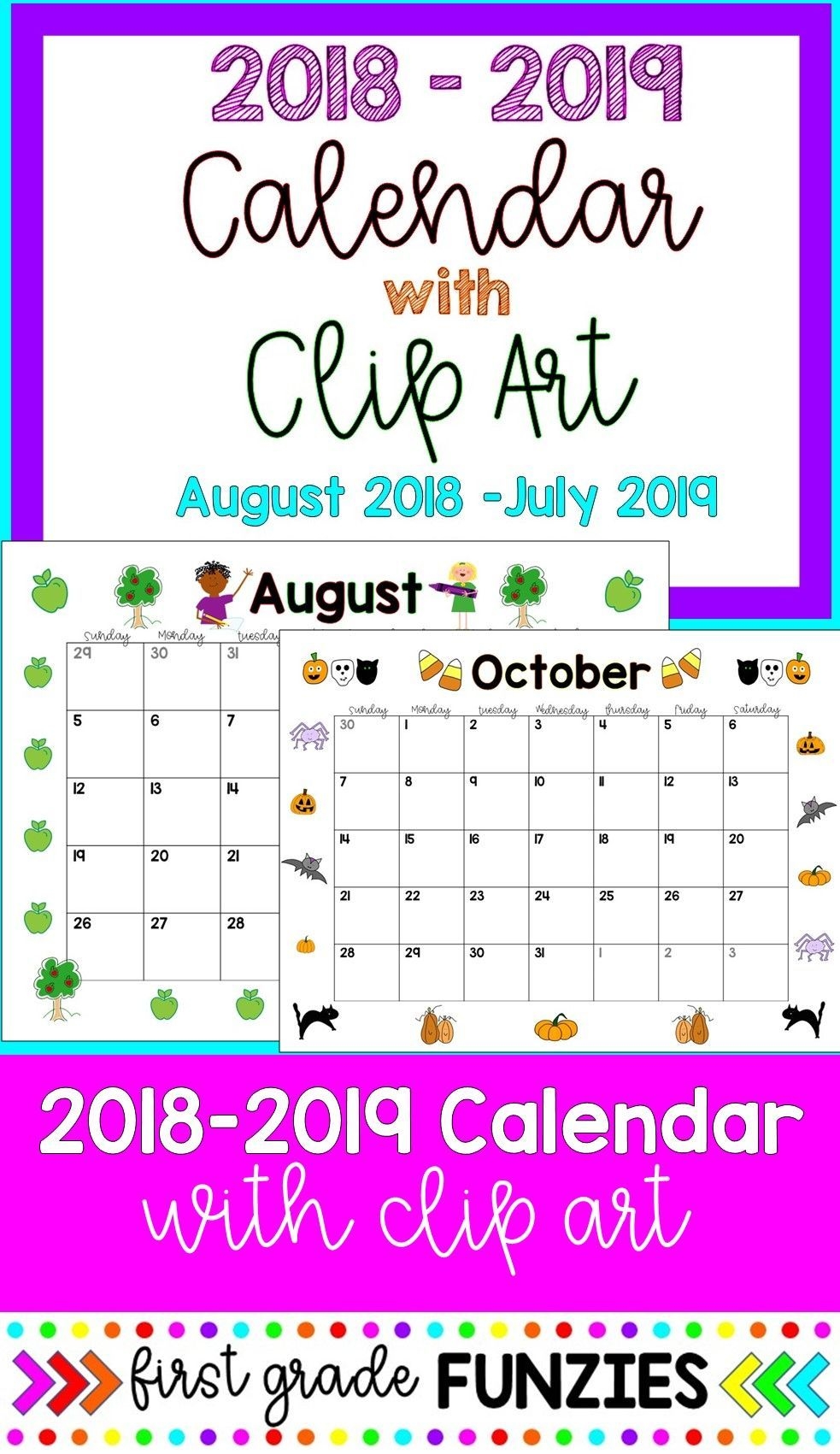 Editable Monthly Calendars - Color And B&amp;w | Art Classroom