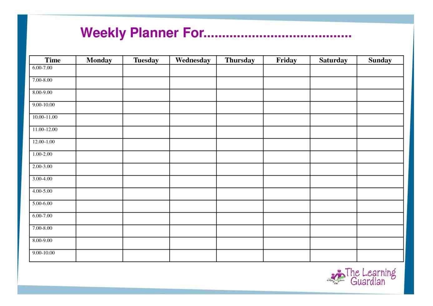 Exceptional Printable Hourly Schedule | Katrina Blog