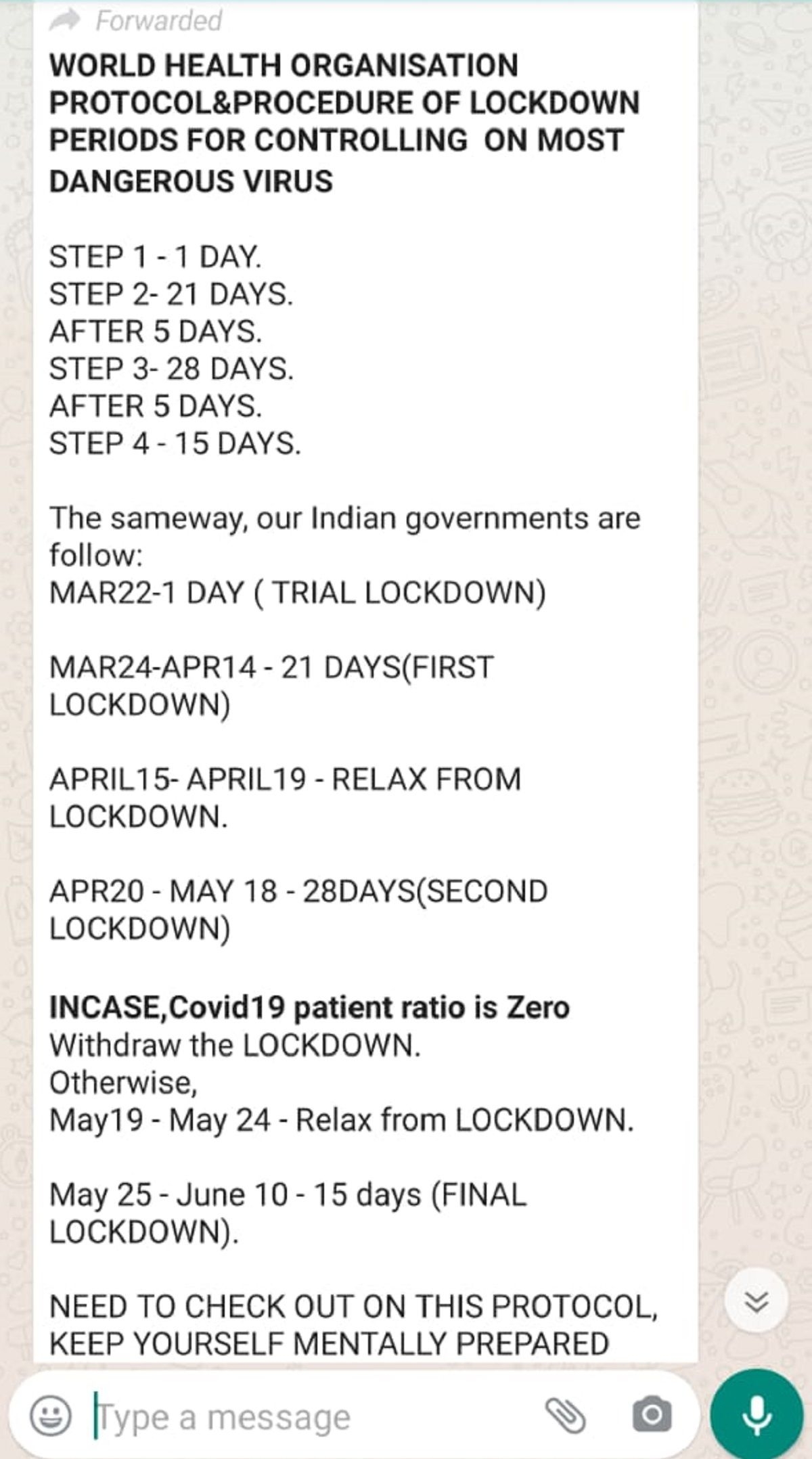 Fake Alert: Viral Message About Lockdown In Phases Has