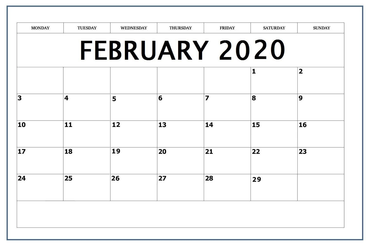 February 2020 Editable Calendar In 2020 (With Images