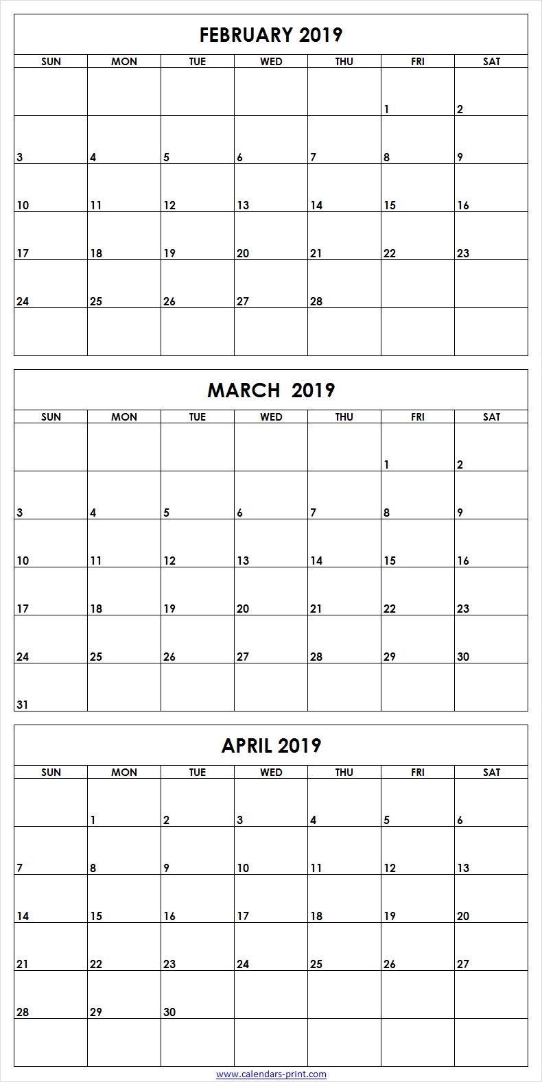 February March April 2019 Calendar (With Images) | 2019