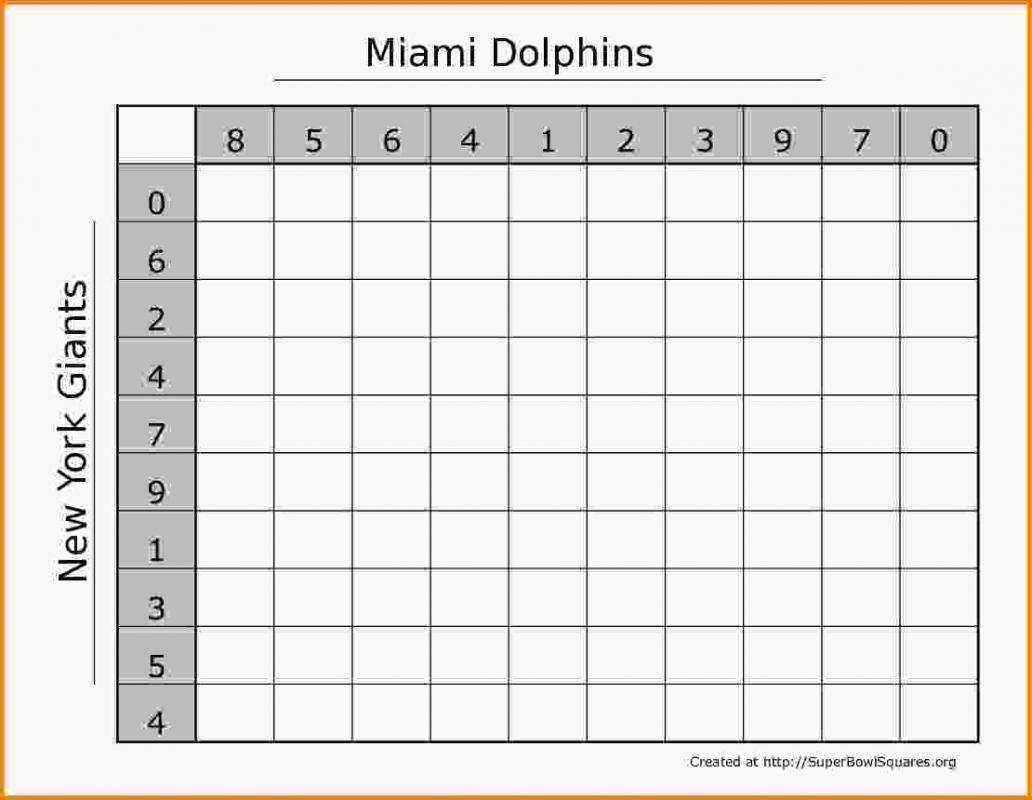 Football Squares Template Excel (With Images) | Football