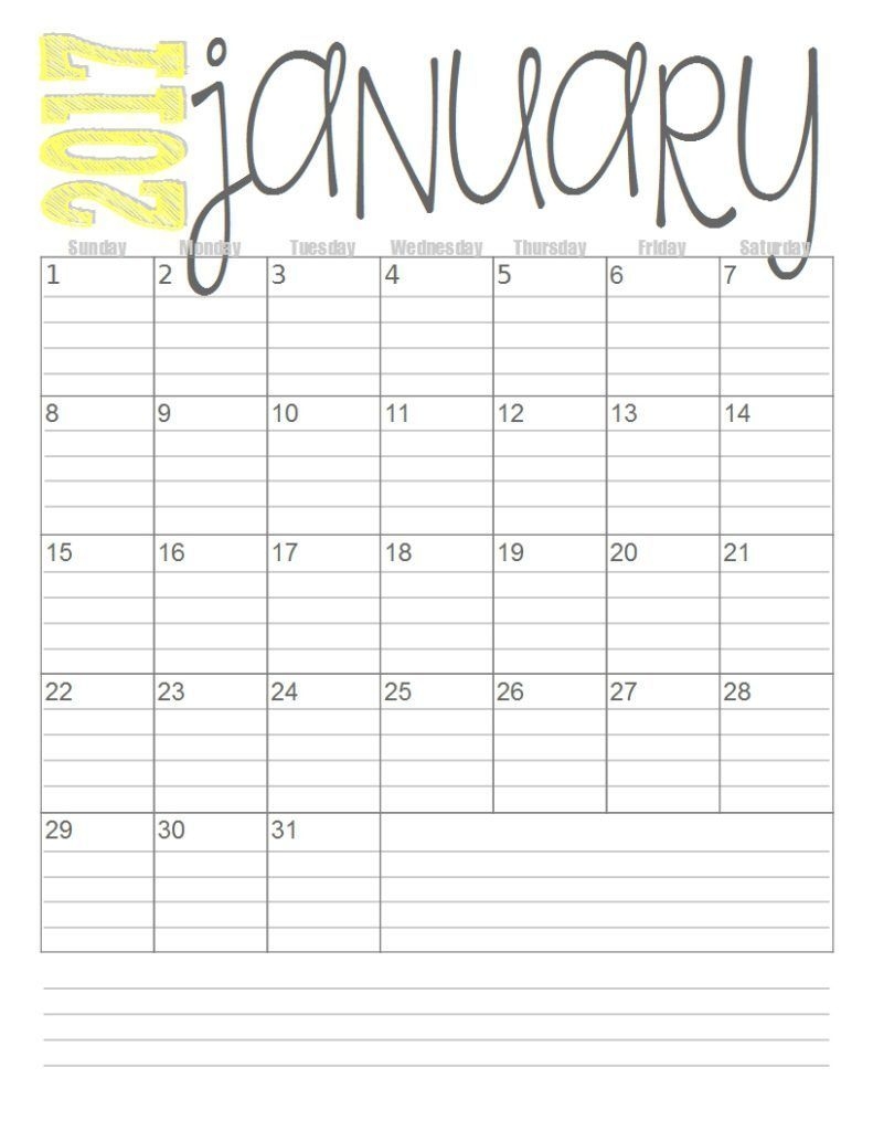 Free 2017 Monthly Calendars (With Images) | Free Printable