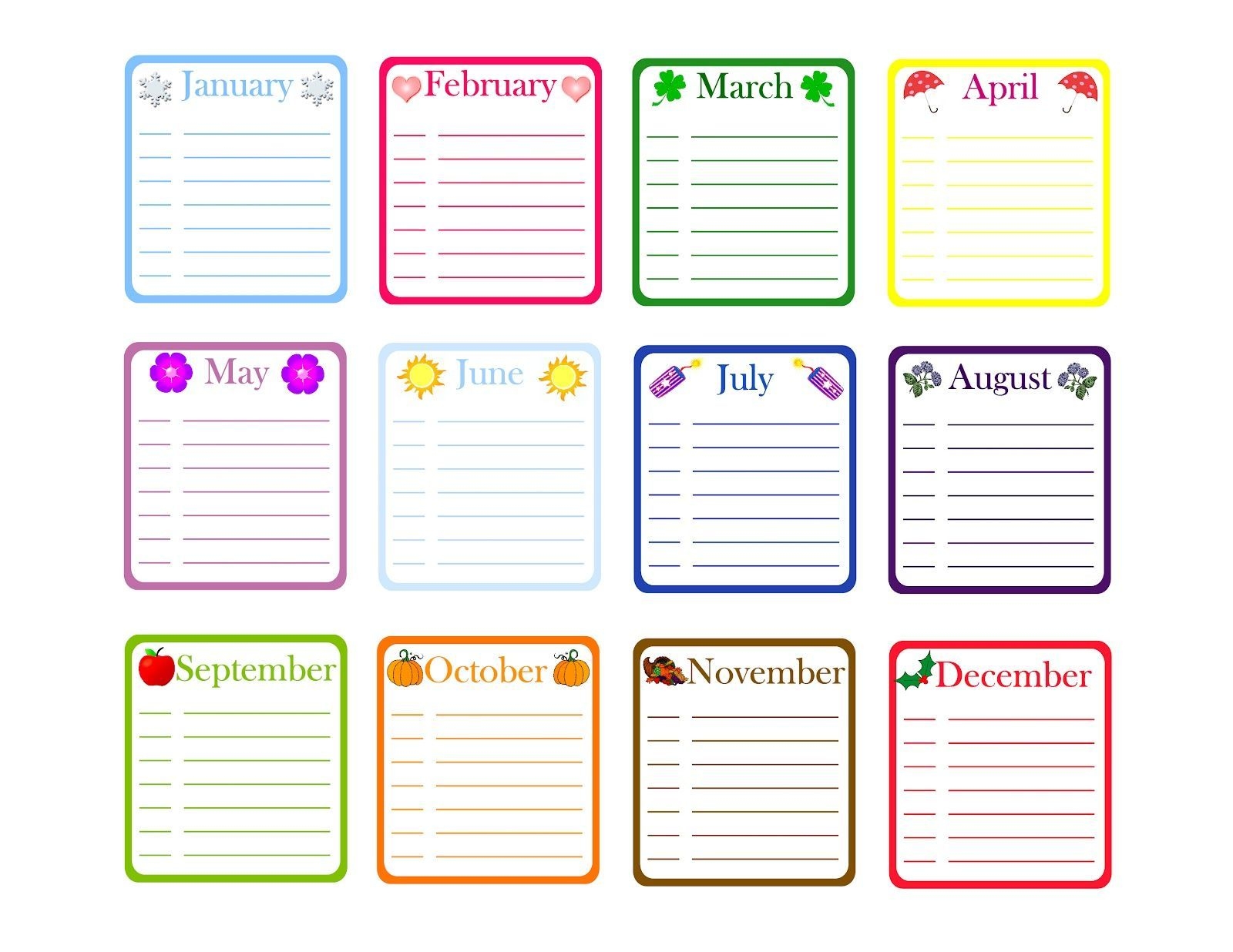 Free Classroom Printables | Birthday Charts