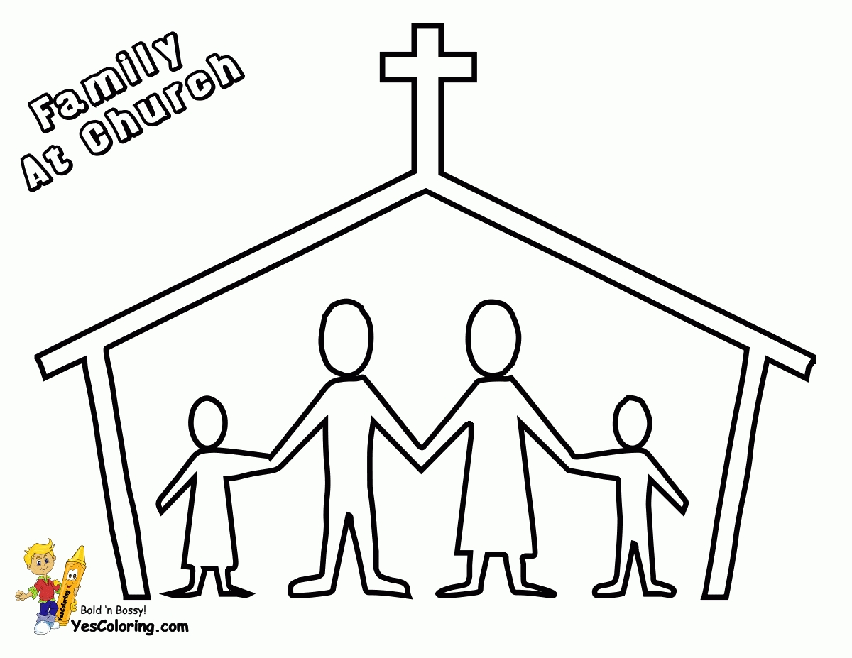 Free Coloring Pages Of Families Going To Church, Download