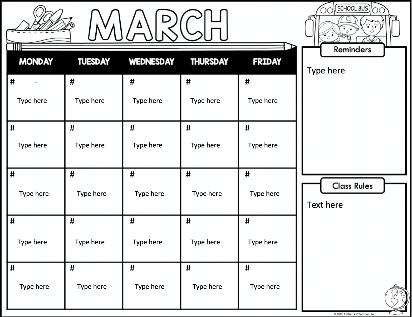 How to Free Editable Teacher Calendar Get Your Calendar Printable