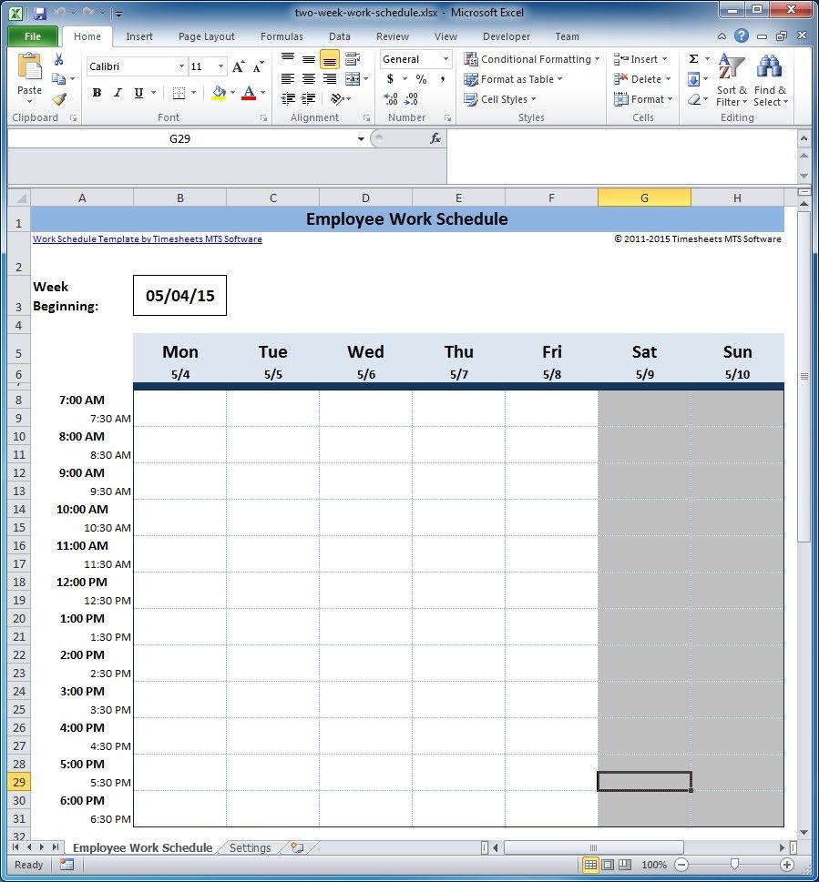 Free Employee And Shift Schedule Templates