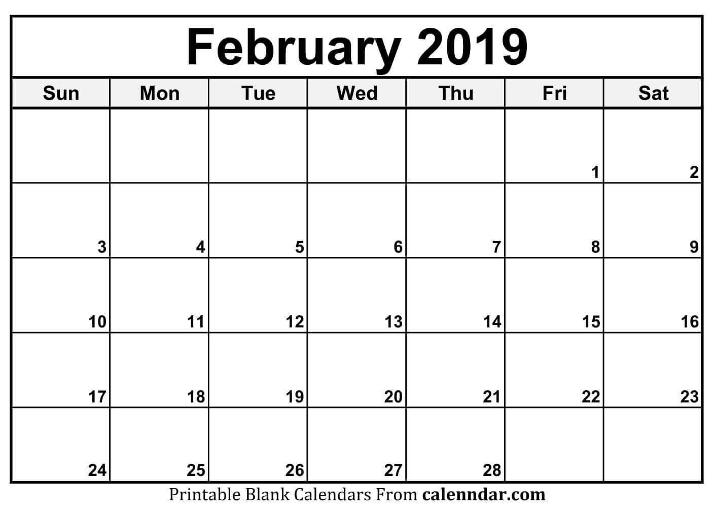 Free February 2020 Calendar A4 Size Landscape Vertical