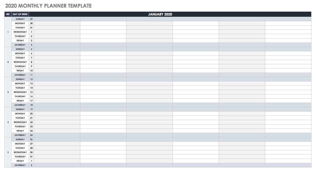 Google Sheet Calendar Template Free