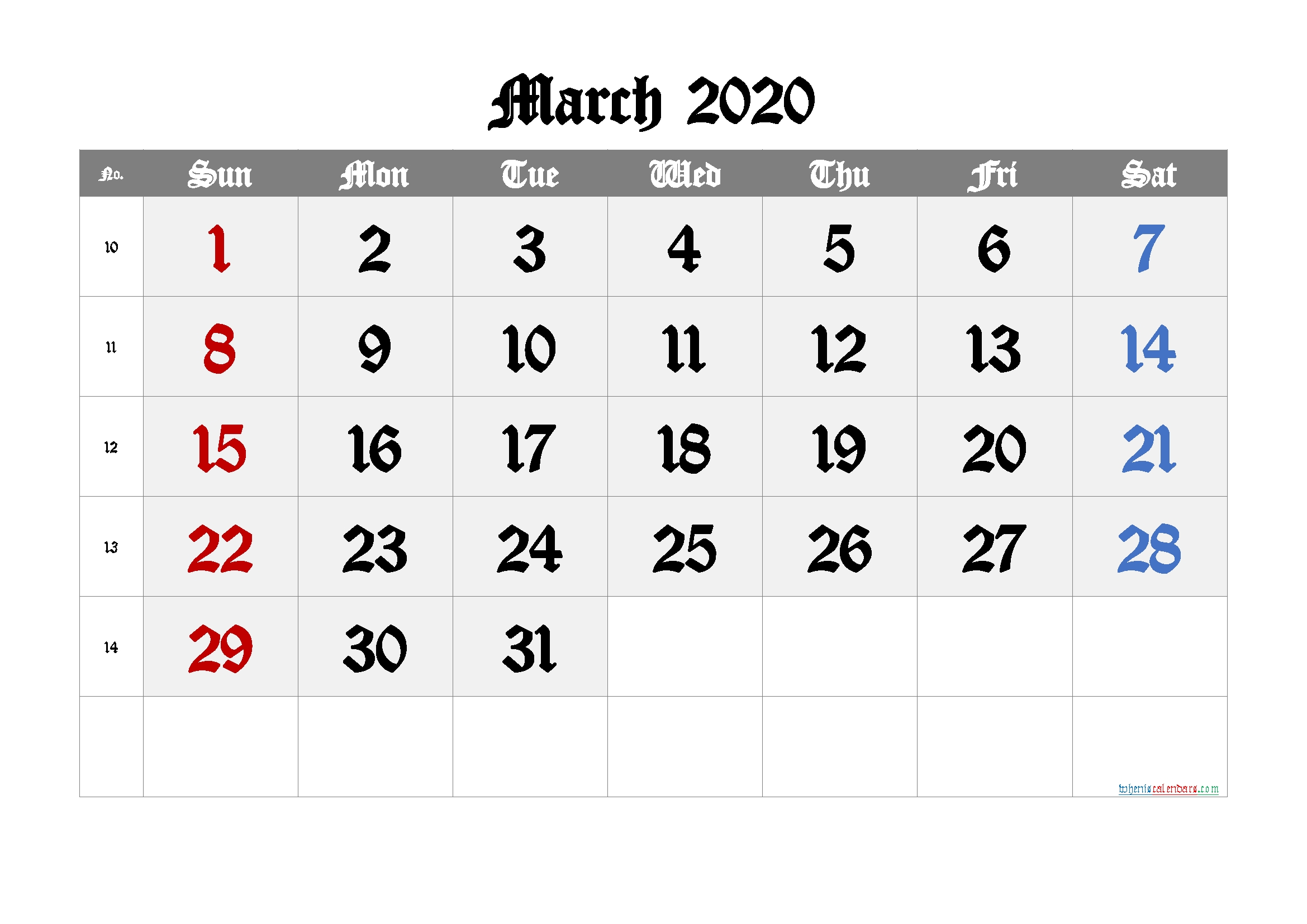 Free March 2020 Calendar - 6 Templates | Free Printable 2020