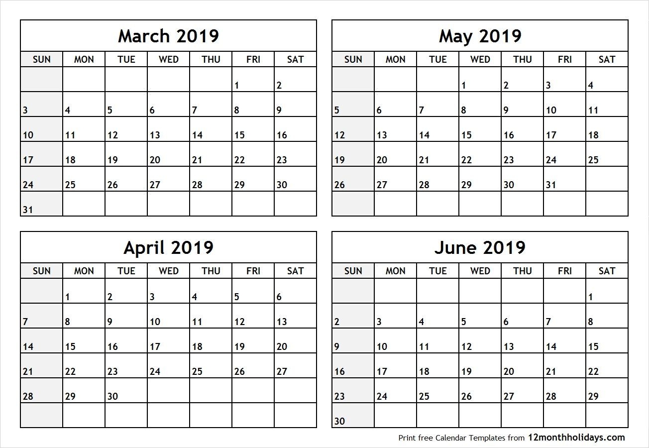 Free March April May 2020 Calendar Printable Templates