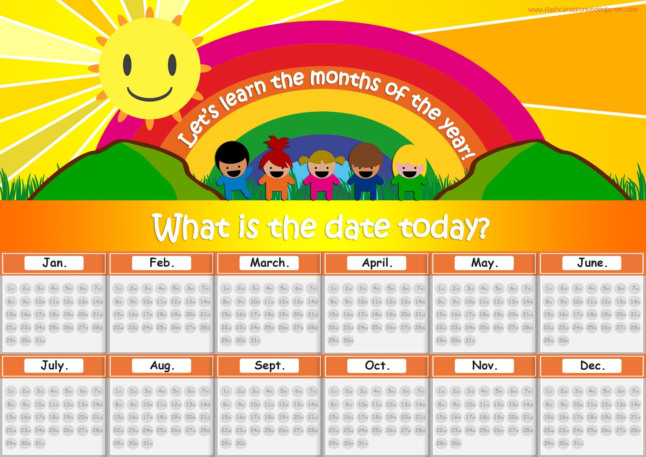 Free Months Of The Year Flashcards - Perfect For Kindergarten!