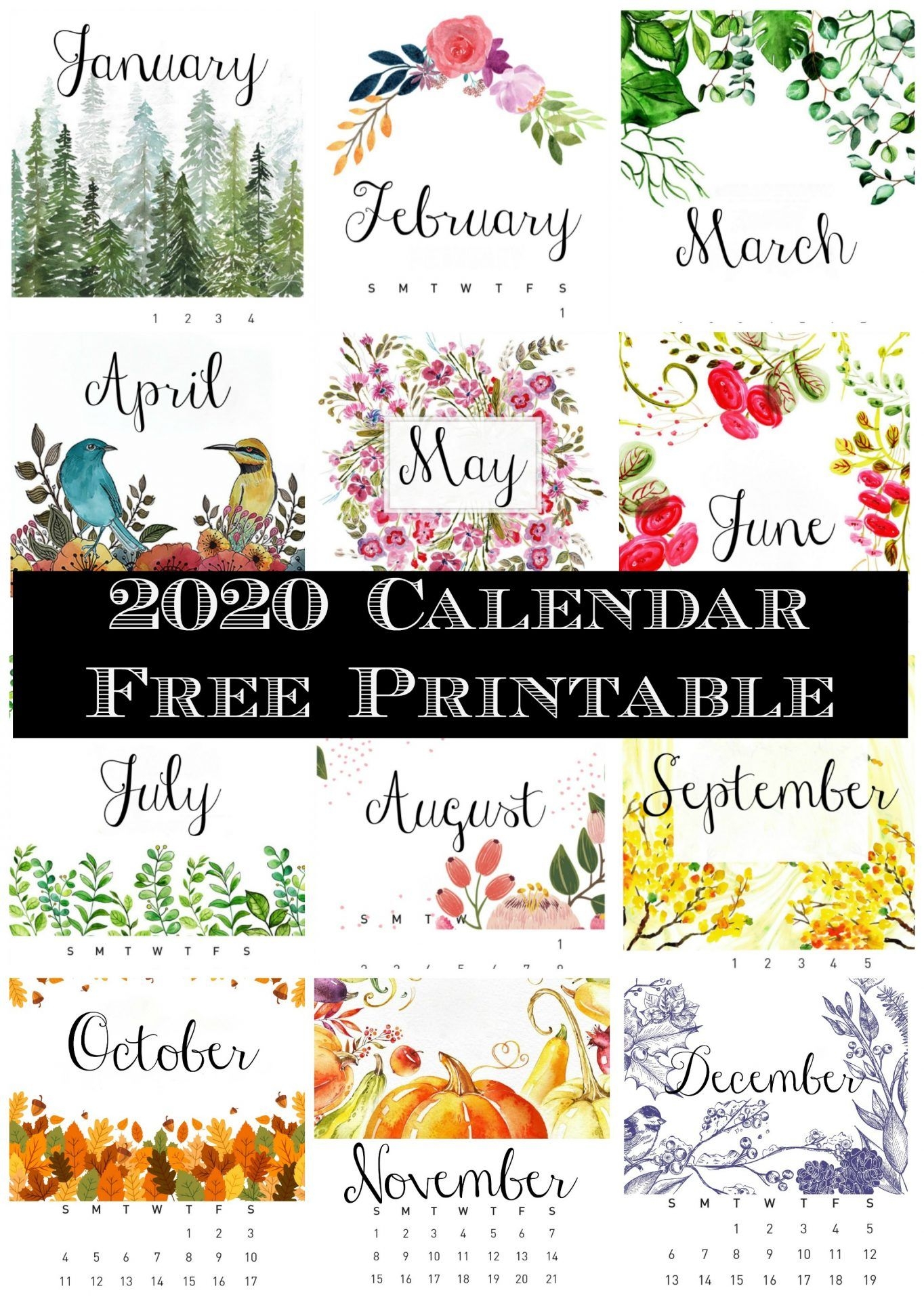 Free Printable 2020 Calendar - 2 Bees In A Pod