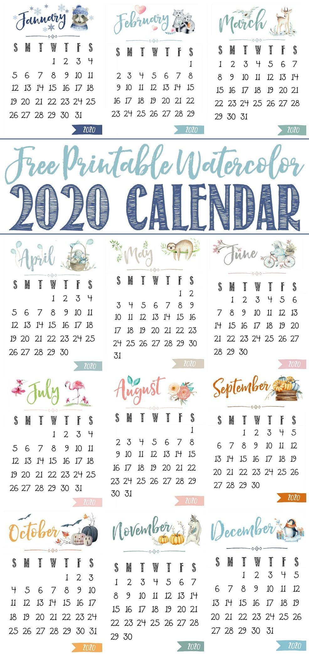 Free Printable 2020 Calendar | Free Printable Calendar