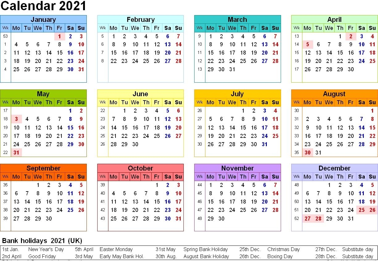 Free Printable 2021 Calendar Template 12 Months | Calendar