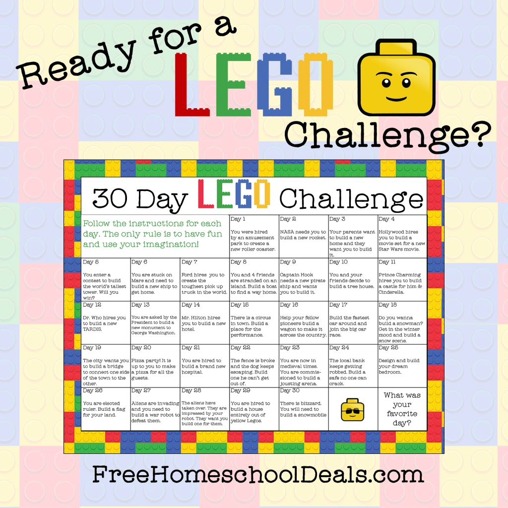 Free Printable 30-Day Lego Challenge (Instant Download!)