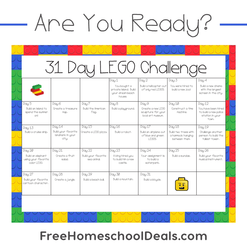Free Printable 31-Day Lego Challenge (Instant Download!)