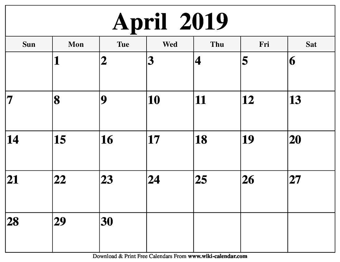 Free Printable April 2020 Calendars | Printable Calendar