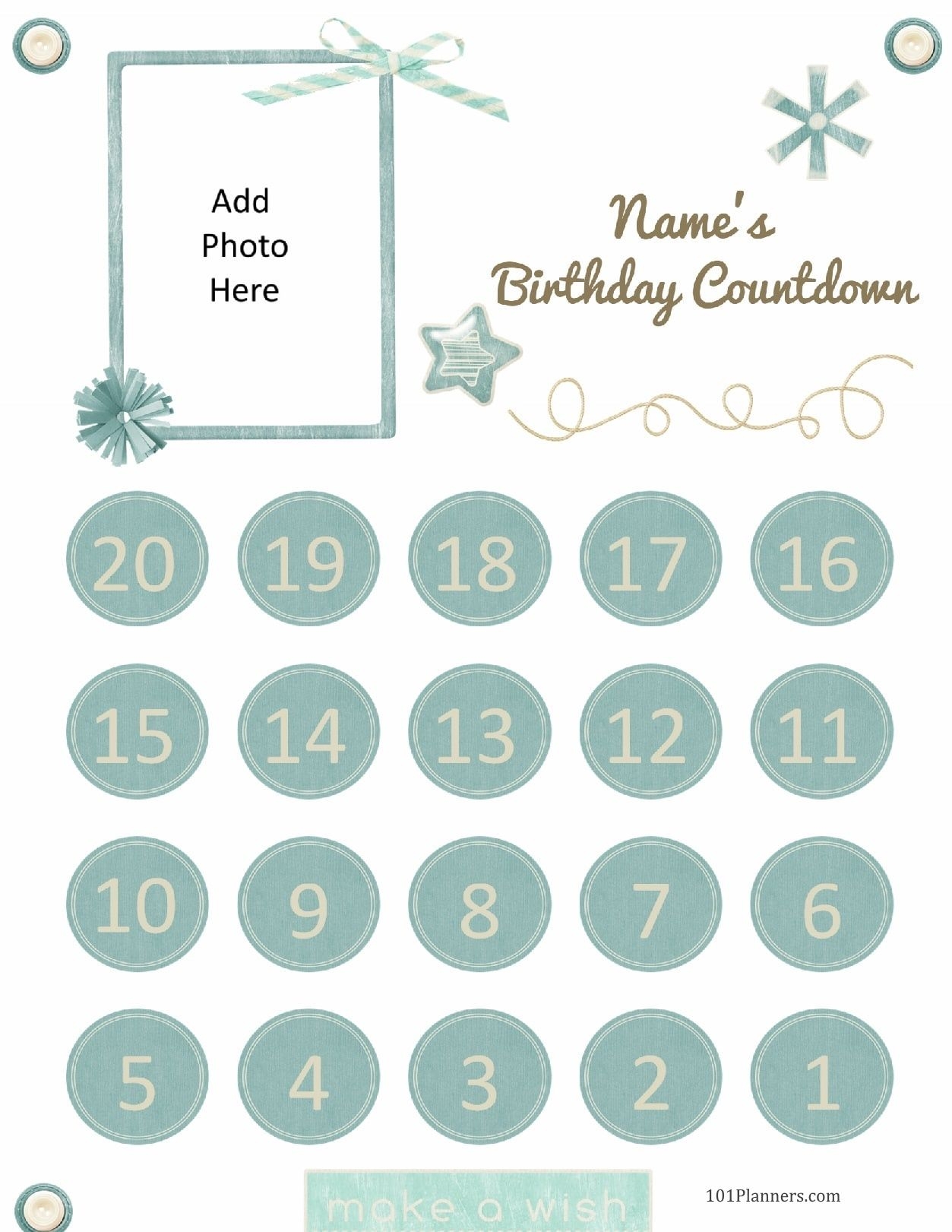 Free Printable Birthday Countdown | Customize Online