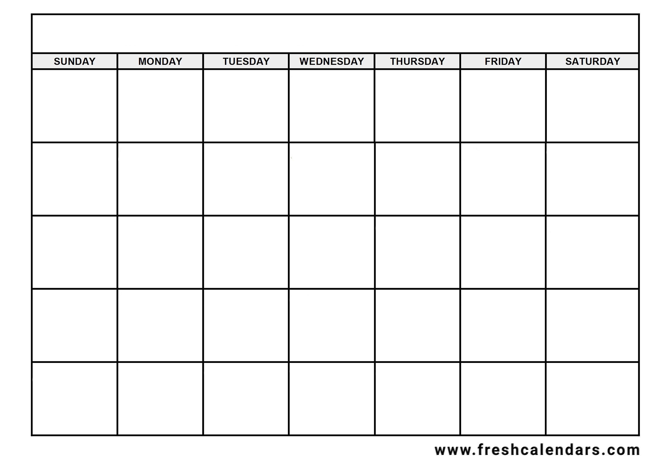 Free Printable Blank Calendar 2020