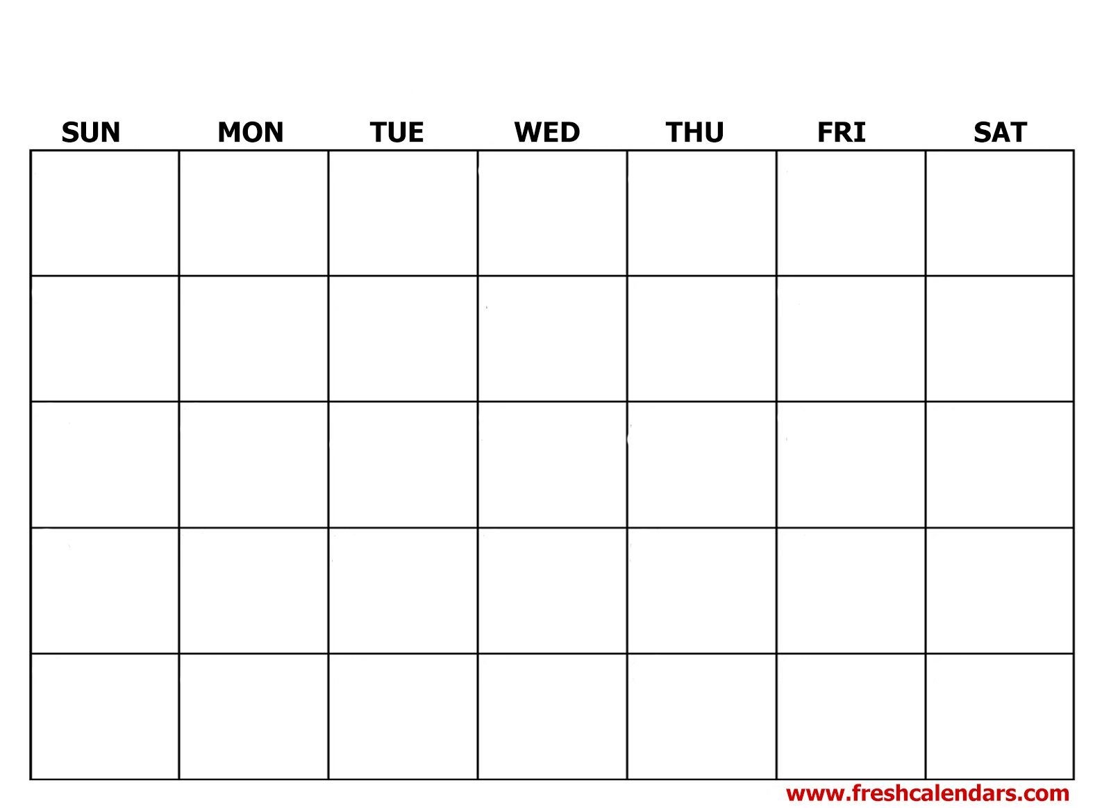 Free Printable Blank Calendar 2020