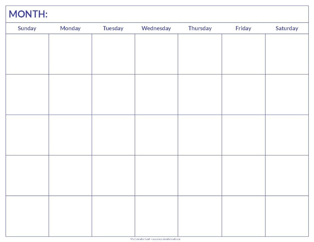 Printable Month Calendars