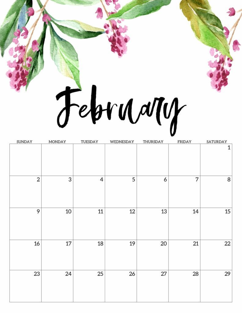 Free Printable Calendar 2020 - Floral In 2020 (With Images