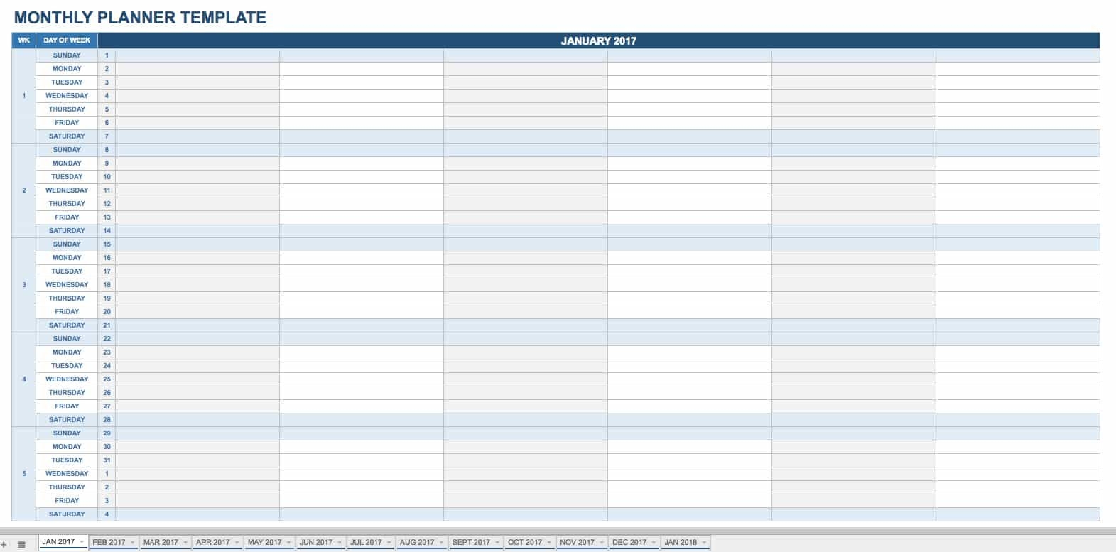 Free Printable Daily Calendar Templates | Smartsheet